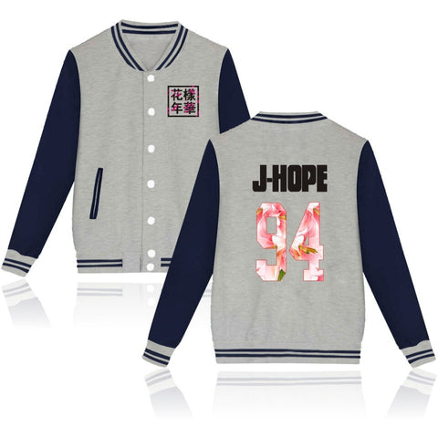 Kpop BTS Album Floral Print Baseball Jacket - KPOP SHOPS