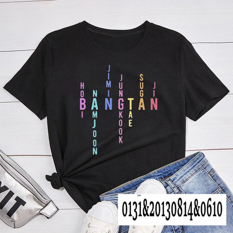 KPOP BTS/Bangtan Member Names T-shirt