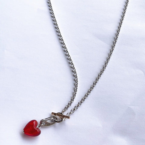 KPOP Stray Kids Necklace Red Heart Pendant💘