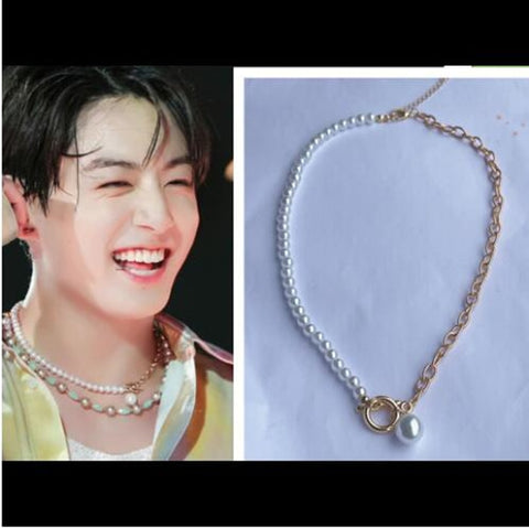 KPOP BTS's Jungkook Pearl Necklace