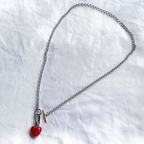 KPOP Stray Kids Necklace Red Heart Pendant💘