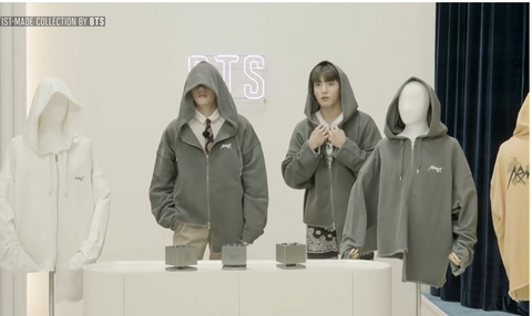 KPOP BTS's Jungkook's & V Loose Print Hooded Cardigan