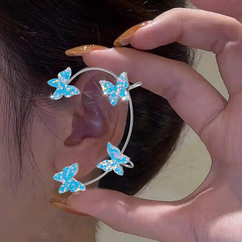 Kpop Shiny Zircon Butterfly Ear cuff