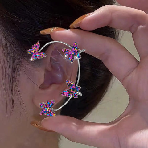 Kpop Shiny Zircon Butterfly Ear cuff