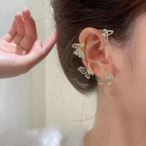 Kpop Shiny Zircon Butterfly Ear cuff