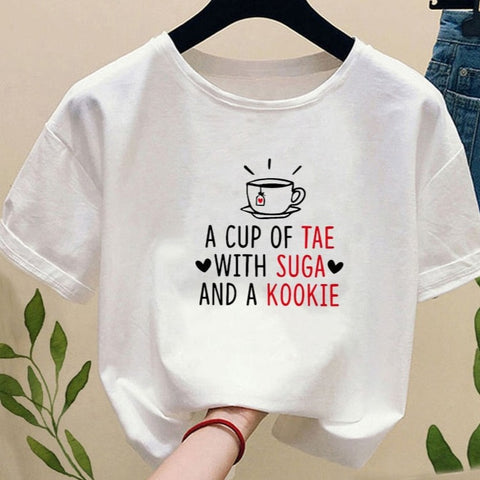 Kpop Tshirt - A Cup of Tea with Suga and Kookie