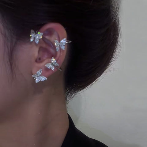 Kpop Shiny Zircon Butterfly Ear cuff