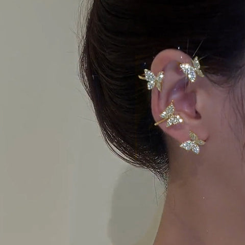 Kpop Shiny Zircon Butterfly Ear cuff