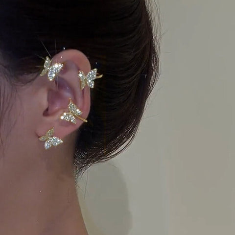 Kpop Shiny Zircon Butterfly Ear cuff